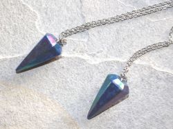 H�matit multicolor - Pendel Anh�nger mit Kette - 2 St�ck