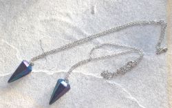 H�matit multicolor - Pendel Anh�nger mit Kette - 2 St�ck
