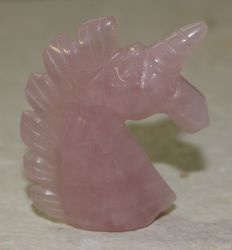 Einhorn Kopf Tier Gravur - Rosaquarz - 5-5,5cm -  1 St�ck