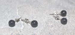 Blaufluss - Kugel - 6mm - Ohrstecker - Silber - 2 Paar