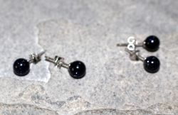 Blaufluss - Kugel - 6mm - Ohrstecker - Silber - 2 Paar