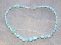 Larimar - Barock - 6-12mm - 45cm - Edelstein Kette - 1 St�ck