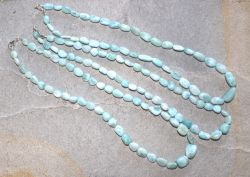 Larimar - Barock - 6-12mm - 45cm - Edelstein Kette - 1 St�ck