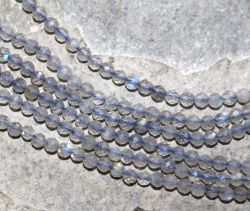 Labradorit - Kugel - facettiert - 3mm - Kettenstrang
