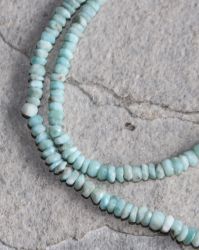 Larimar - Rondelle facettiert - 3-5mm - 45cm - Edelstein Kette