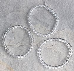 Bergkristall - Kugel - 6mm - Armband Elastik - 3 St�ck