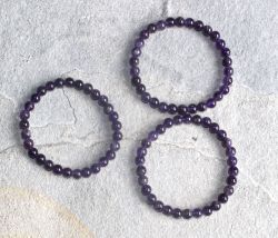 Amethyst - Kugel - 6mm - Armband Elastik - 3 St�ck