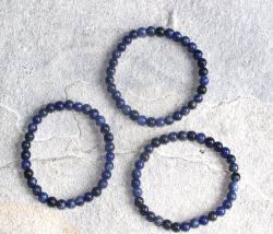 Sodalit - Kugel - 6mm - Armband Elastik - 3 St�ck