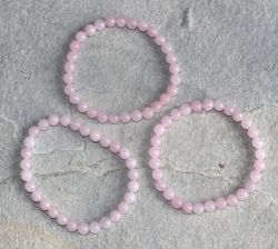 Rosaquarz - Kugel - 6mm - Armband Elastik - 3 St�ck