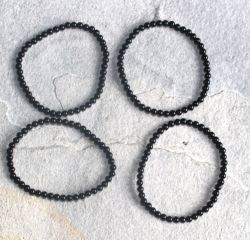 Onyx - Kugel - 4mm - Armband Elastik - 4 St�ck