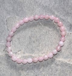 Rosaquarz - Kugel - facettiert - 6mm - Armband Elastik - 1 St�ck