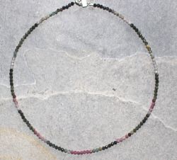 Turmalin multi - Kugel facettiert - 3mm - 45cm - Kette