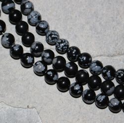 Schneeflocken Obsidian - Kugel - 6mm - Kettenstrang