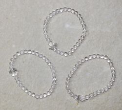 Bergkristall - Kugel - 4mm - Kinder Armband Elastik - 3 St�ck