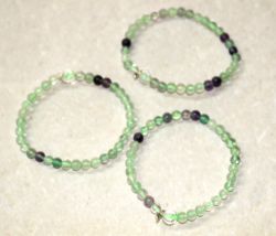 Fluorit - Kugel - 4mm - Kinder Armband Elastik - 3 St�ck