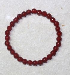 Karneol - Kugel - 6mm - facettiert - Armband Elastik - 1 St.