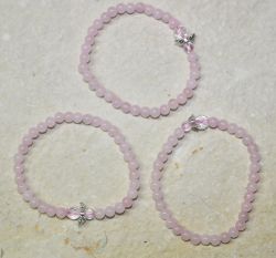 Rosaquarz - Kugel - 4mm - Kinder Armband Elastik - 3 St�ck