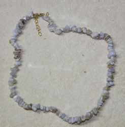 Chalcedon - Splitter - 45cm - Edelsteinkette - 10 St�ck