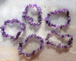 Amethyst - Splitter - Armband Elastik - 5 St�ck