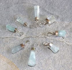 Aquamarin - Anh�nger - Pendel Spitze mit Fassung - 1 St�ck