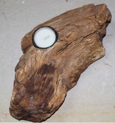 Versteinertes Holz - Stamm - Teelichhalter - 25x13cm - Unikat