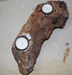 Versteinertes Holz - Stamm - Teelichhalter - 24x12cm - Unikat
