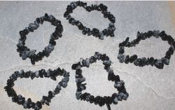Schneeflocken Obsidian - Splitter - Armband Elastik - 5 St�ck
