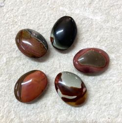 Polychrome Jaspis - Seifensteine - Handschmeichler - 5 St�ck