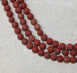 Jaspis rot - Kugel - 8mm -matt -  Kettenstrang
