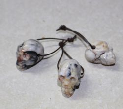 Aragonit - Totenkopf Sch�del - Anh�nger mit Bohrung - 1 St�ck