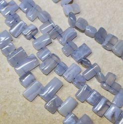 Chalcedon - Rechteck - 12-18mm - Kettenstrang