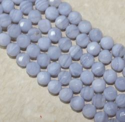 Chalcedon - Kugel - facettiert - 8mm - Kettenstrang