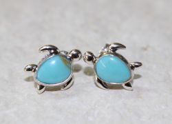 T�rkis - Schildkr�te - Indianer - Silber - Ohrstecker