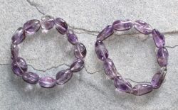 Amethyst  - Barock - 10-15mm - Armband Elastik - 2 St�ck