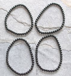 H�matit - Kugel - 4mm - Armband Elastik - 4 St�ck