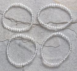 Bergkristall - Kugel - 4mm - Armband Elastik - 4 St�ck
