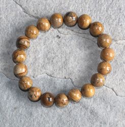 Landschaftsjaspis - Kugel - 10mm - Armband Elastik - 1 St�ck