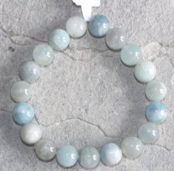 Aquamarin - Kugel - 10mm - Armband Elastik - 1 St�ck