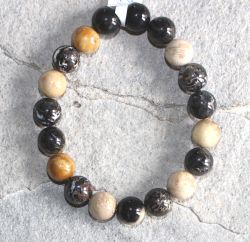 Versteinertes Palmholz - Kugel - 10mm - Armband Elastik - 1 St.