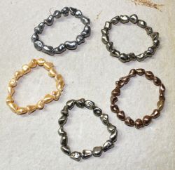 Muschelkernperlen - Barock - 10-12mm - Armband Elastik - 5 St�ck