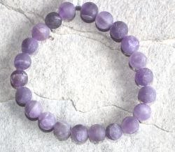 Amethyst - Kugel - matt - 8mm - Armband Elastik -  1 St�ck
