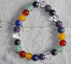 Chakra Edelstein Mix - Kugel - 8mm - Armband Elastik - 1 St�ck