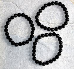 Onyx - Kugel - 8mm - Armband Elastik - 3 St�ck