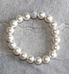 Muschelkernperlen - Kugel - 10mm - Armband Elastik - 1 St�ck