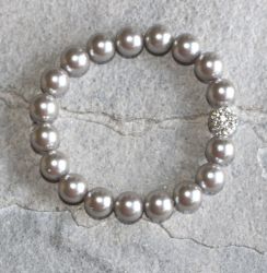 Muschelkernperlen - Kugel - 10mm - Armband Elastik - 1 St�ck
