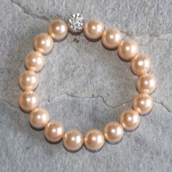 Muschelkernperlen - Kugel - 10mm - Armband Elastik - 1 St�ck