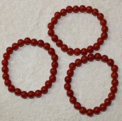 Carneol - Kugel - 8mm - Armband Elastik - 3 St�ck