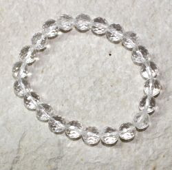 Bergkristall - Kugel - facettiert - 8mm - Armband Elastik - 1 St