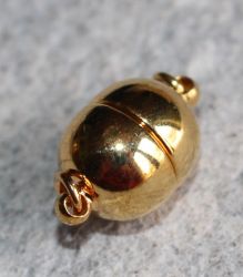 Magnetschlie�e - vergoldet - Oval - 15x9mm - 5 St�ck