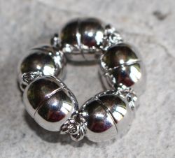 Magnetschlie�e - rhodiniert - Oval - 15x9mm - 5 St�ck